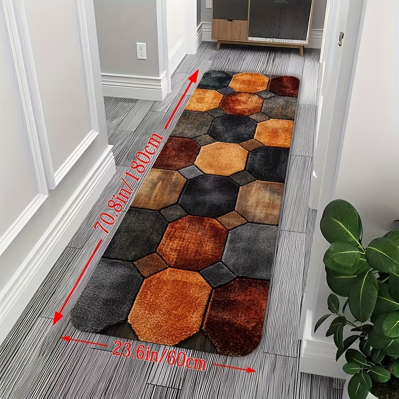 TEMU Long Runner Mat, Home Kitchen Mat Mat, Home Decor, Rectangular Runner Mat, Washable Machine-washable Hallway Mat, Lightweight Mat, Ideal For ,
