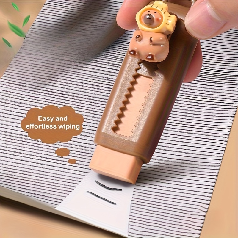 TEMU 【】プッシュプル カピバラ 消しゴム ソフト 学用品 クリーニング メッ 文房具 オフィス 学生 ゴム