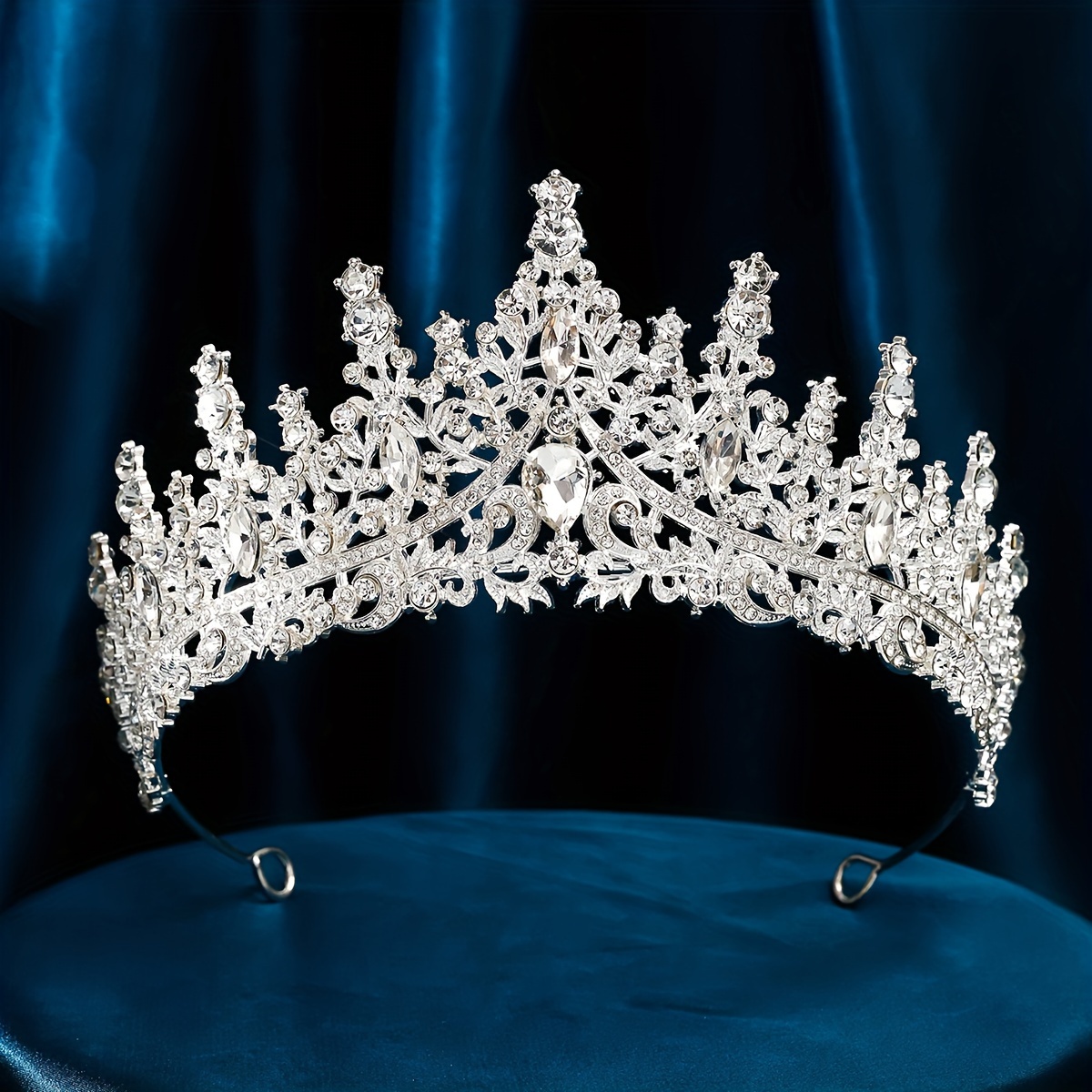 

Baroque Style Rhinestone Crown For Women - Zinc Alloy Elegant Crystal Tiara, Perfect For Brides & Party Queen Hair Accessory, Suitable For Relaxed Textured & Normal Hair Types, Ideal Gift For Ages 14+