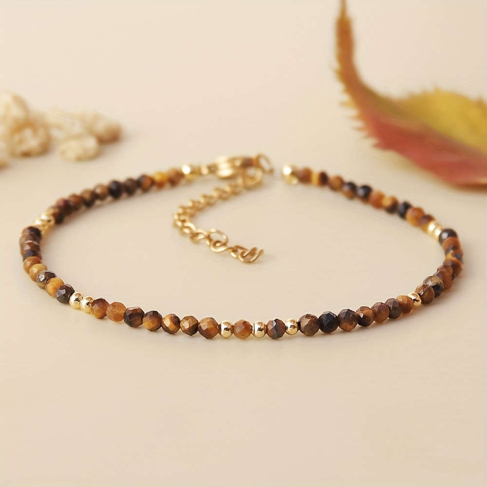 Image of Natural Stone Sparkling Eye Bracelet - 3mm Bead Eye Bracelet, Eye Bracelet, Stone Jewelry Gifts For Women