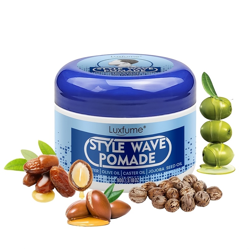 TEMU Men's Pomade - , Non-greasy Formula For 360 Waves, Layered Waves, And , Hair Styling Cream