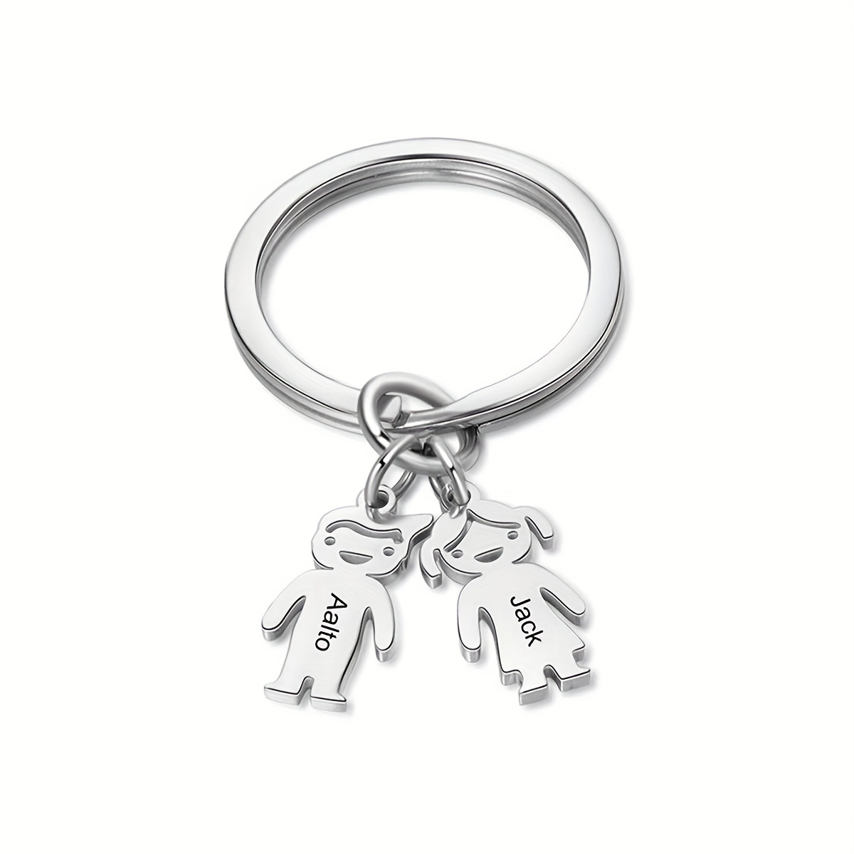 TEMU 1 Portachiavi Personalizzato, Portachiavi con Numero per Ragazzo , Portachiavi in Acciaio Inossidabile Argentato con Combinazioni Multiple da