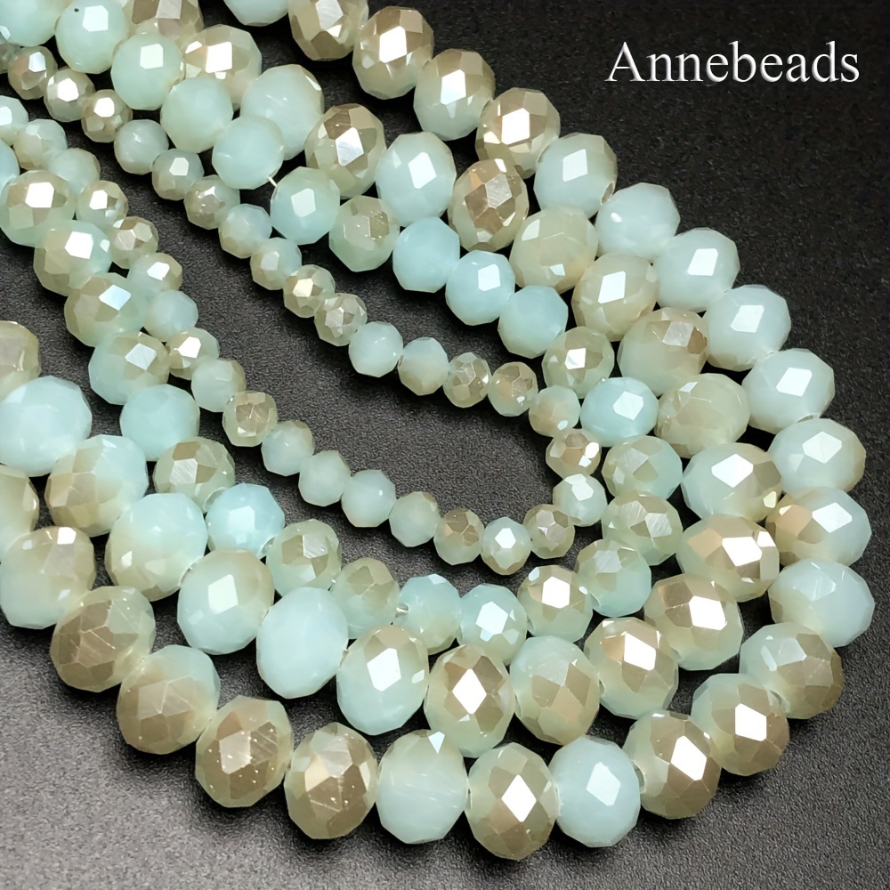 

Annebeads High-quality Wheel Cut Beads, Artificial Crystal, Blue, For Making, Bracelets, And Garments Accessories - Bulk Spacer