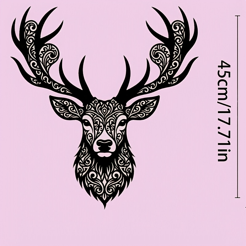 TEMU 1pc Stag Head Metal Wall Art, Iron , Rustic Buck Wall Hanging, Hunting Cabin Wall Decor, Accent, Perfect As A Gift For Any Occasion, Such As