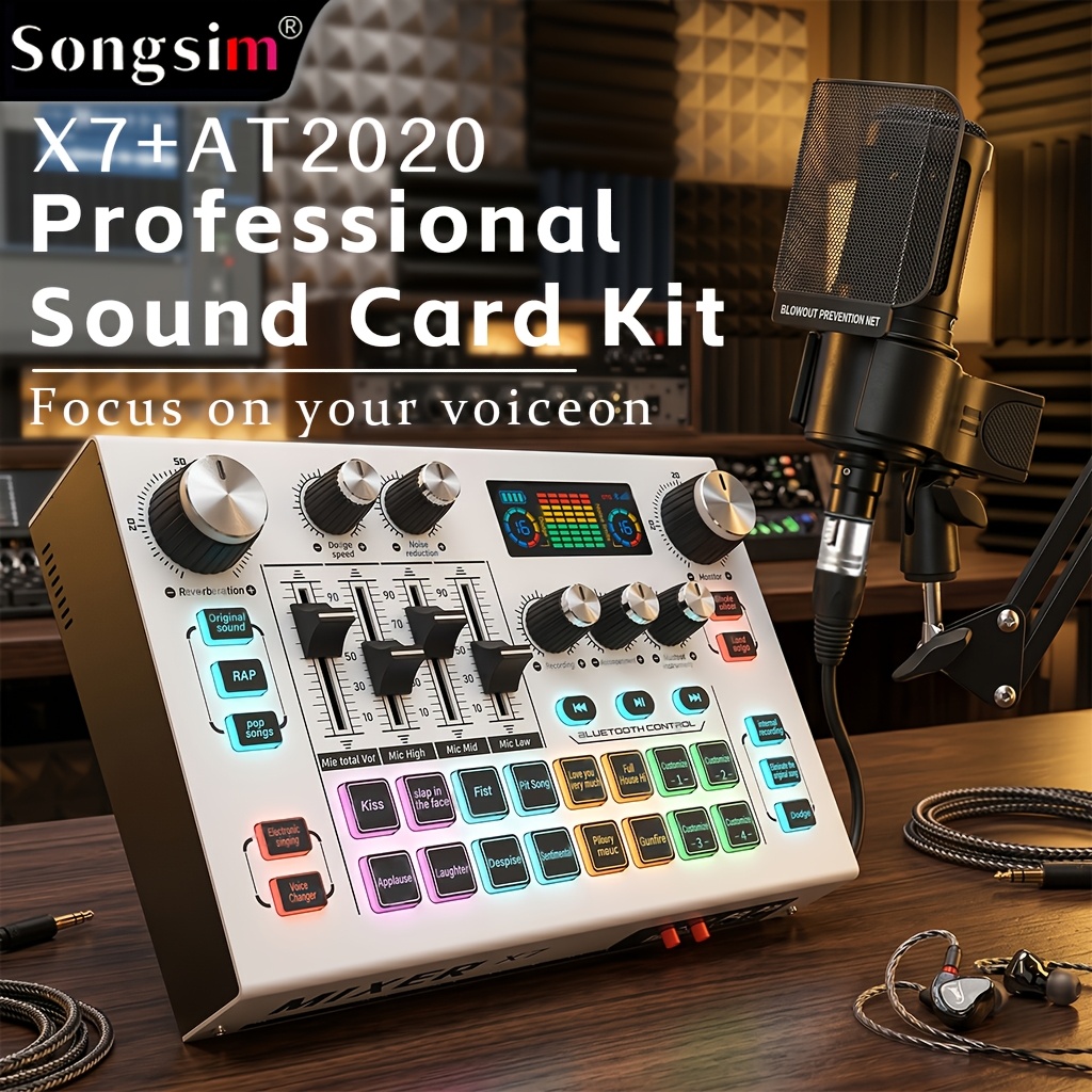 x7 mixer mic professional live streaming audio kit - Temu Mauritius