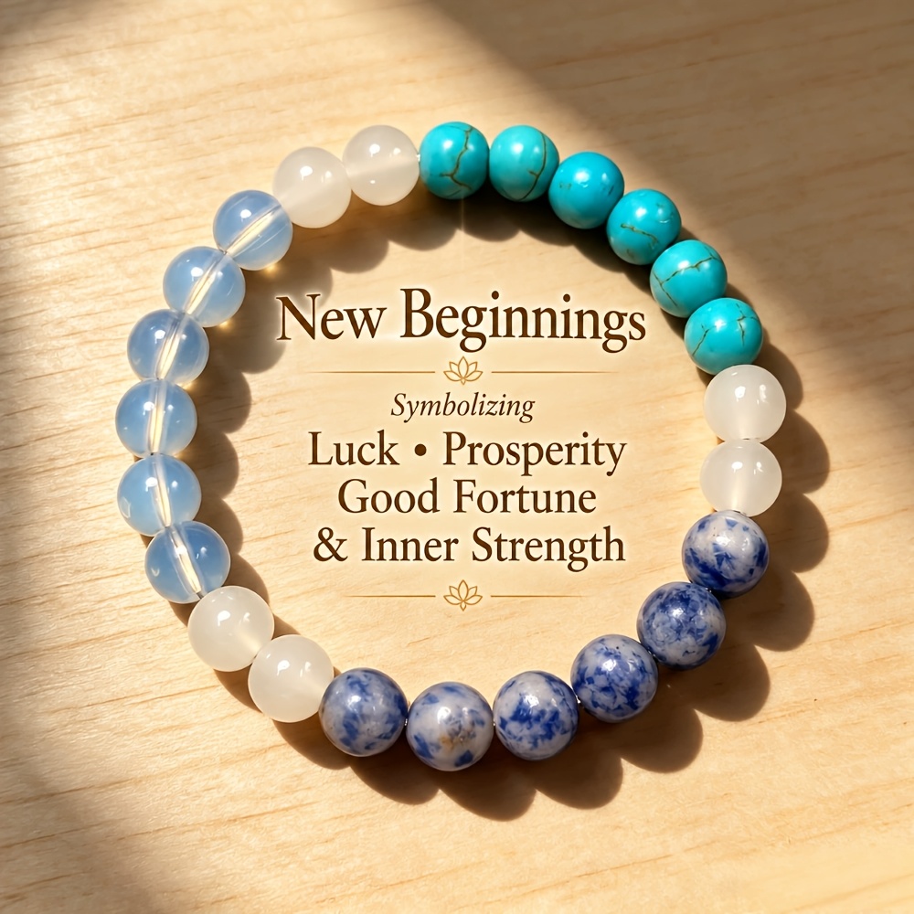 Bluestone, Turquoise & Opal Element Bracelet, Vacation Gift