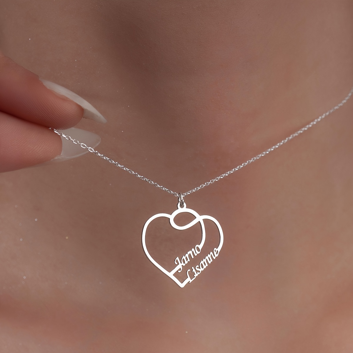 Women's Personalized Infinite Heart Necklace, Romantic Gift