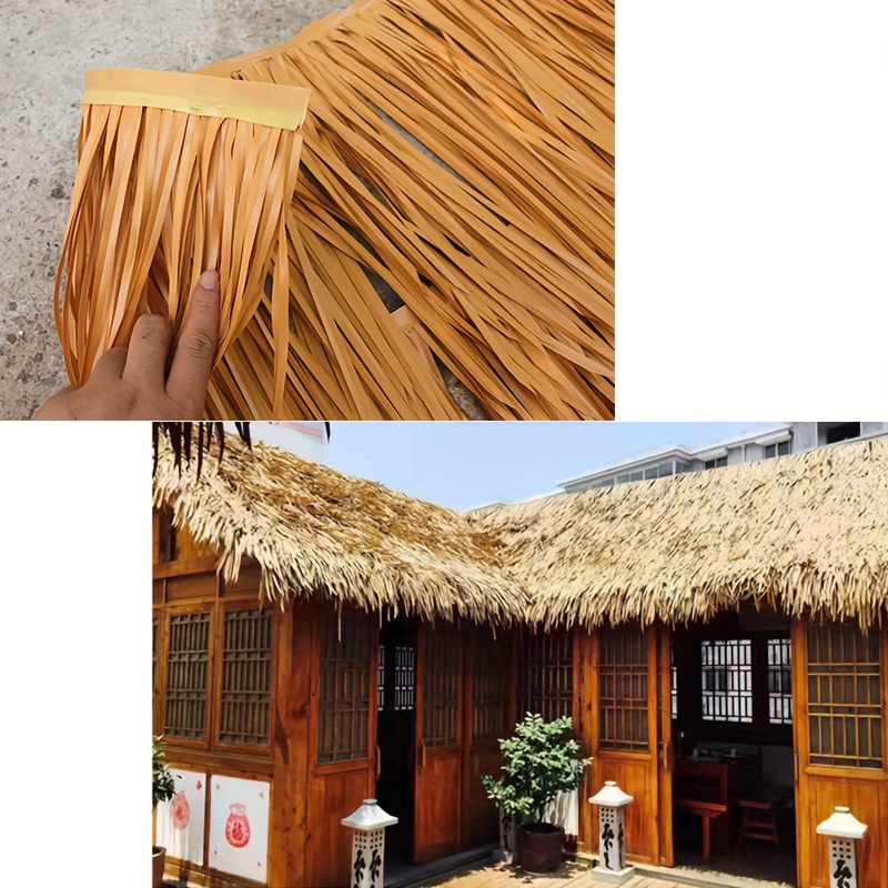

1pc Lifelike Artificial Thatch Tile - Faux Grass Mat For Gazebos, Outdoor Garden Decor, 100mm Length