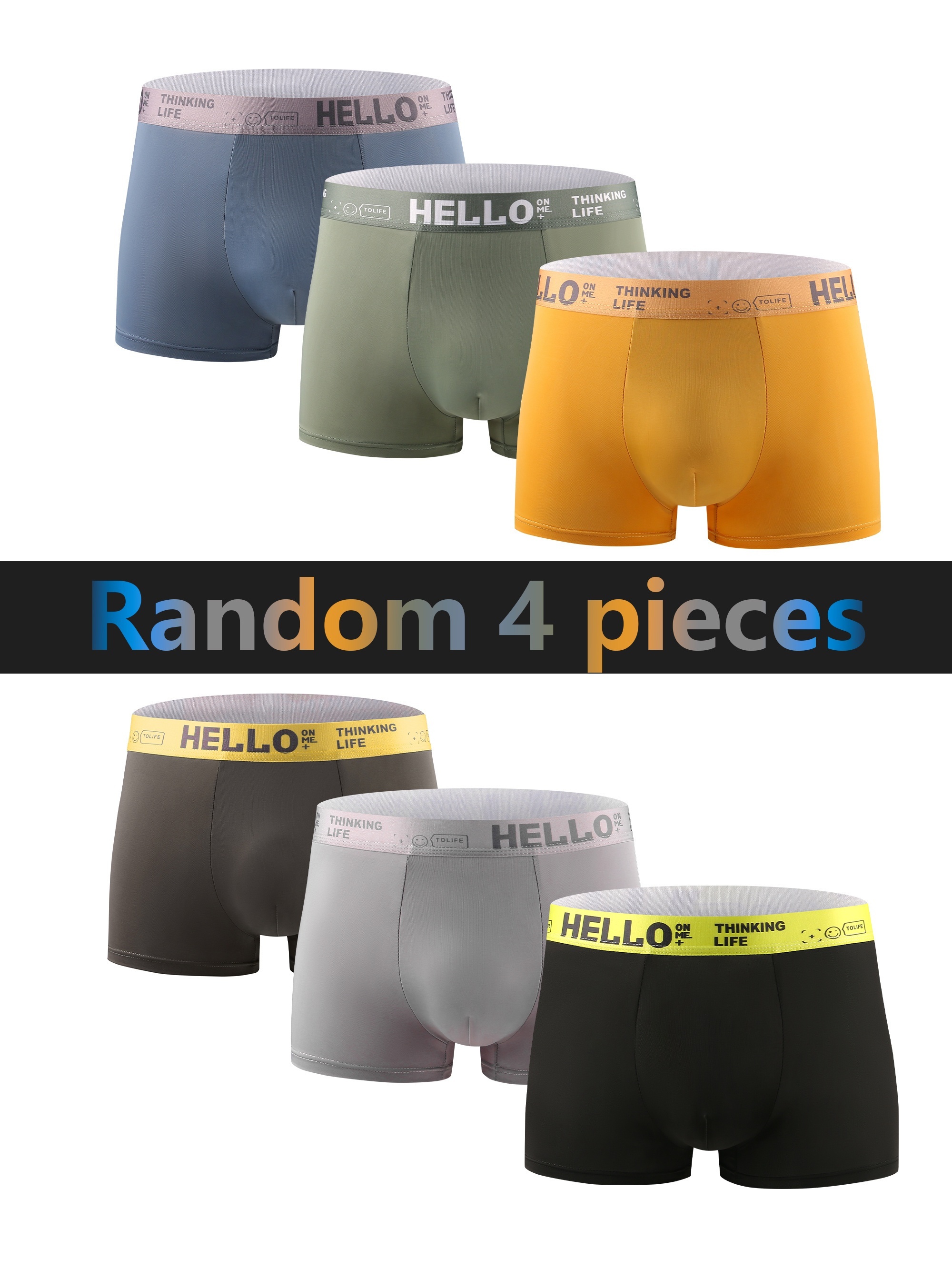 Random Style Men's Underwear Antibacterial Crotch Breathable - Temu