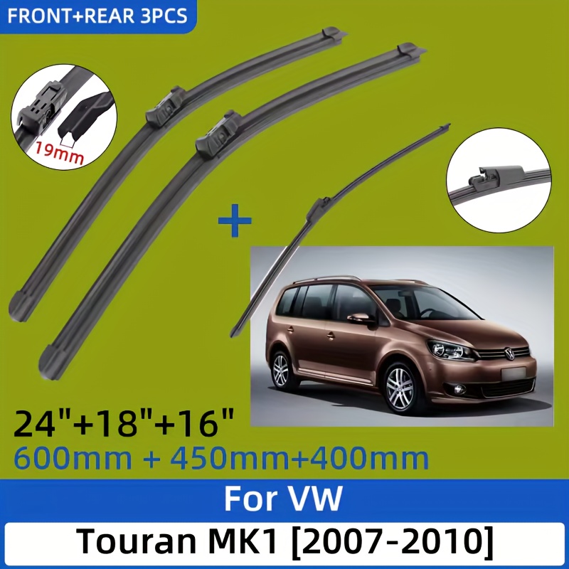 3pcs For Vw Mk1 2007-2010 Front And Rear Wiper Blades Windshield Windscreen Window Cutter Accessories