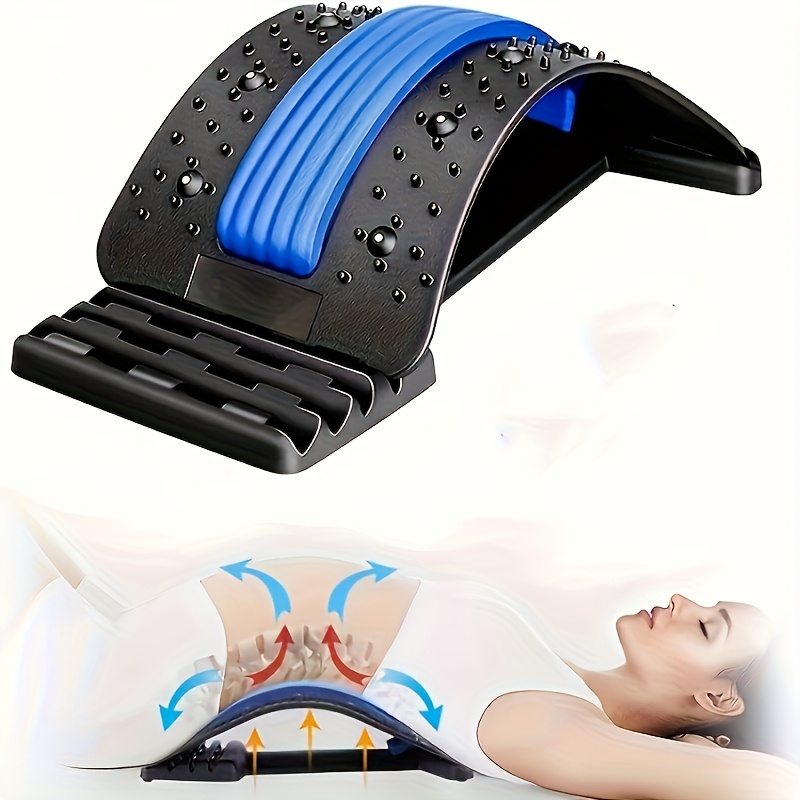 

1pc Ergonomic Adjustable Back Stretcher, Yoga Waist Exercise Aid With Height-adjustable Lumbar Support Plate, Plastic Material, Pressure , Suitable For Home And Office Use