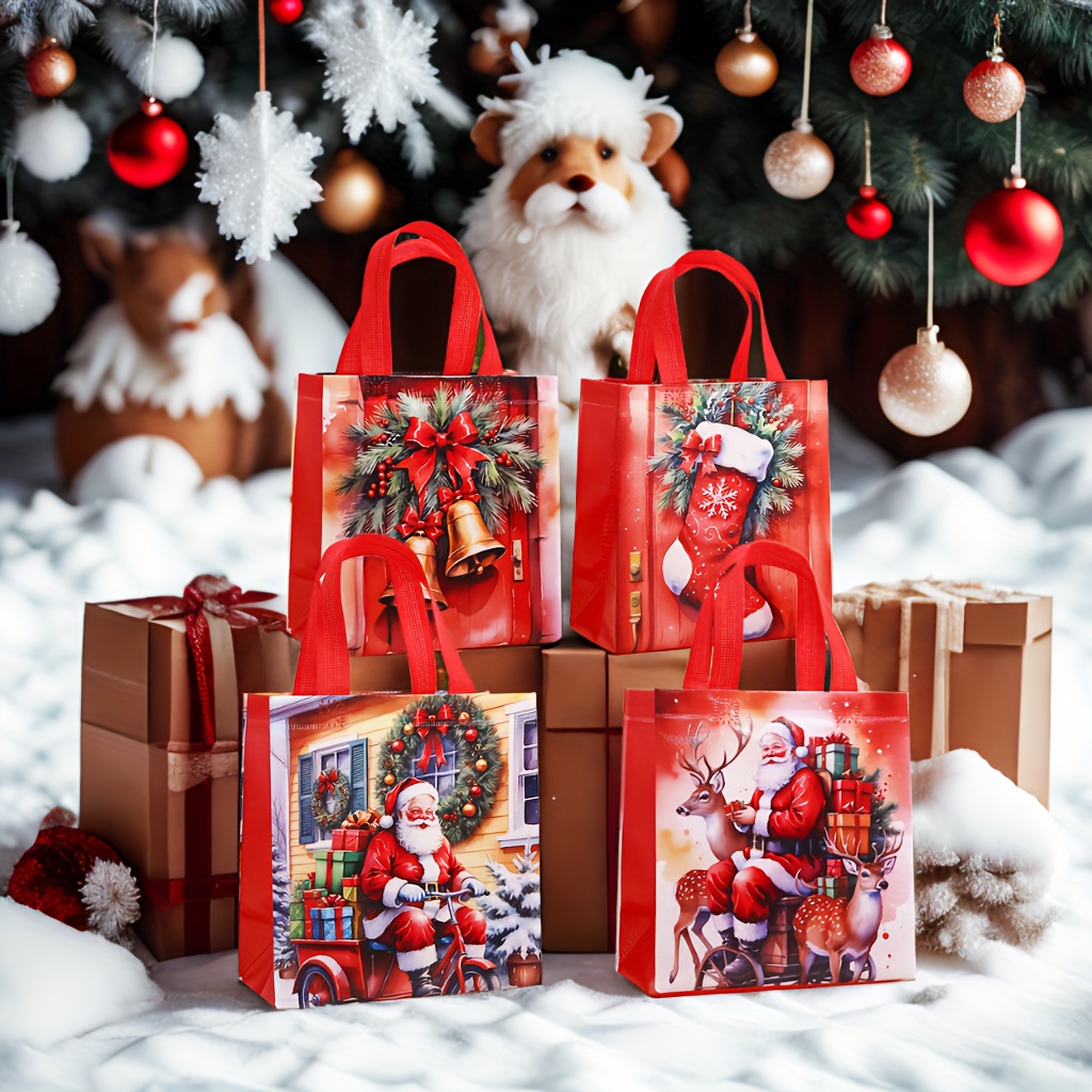 

12/24 Christmas Gift Tote Bag-reusable, Waterproof Non-woven Gift Bag, Party Gift Bag, Shopping Mall Shopping Bag.