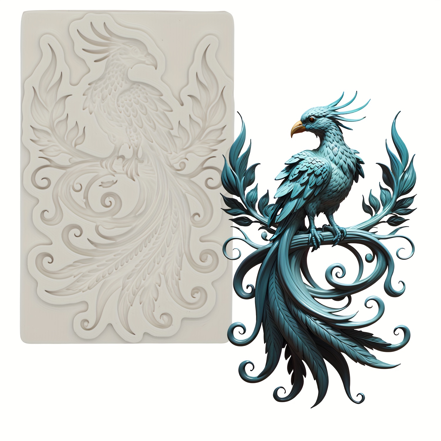 Diu Tool Resin Silicone Mold Gel Paste Mold Silicone Mold, Phoenix Decoration Clay Mold