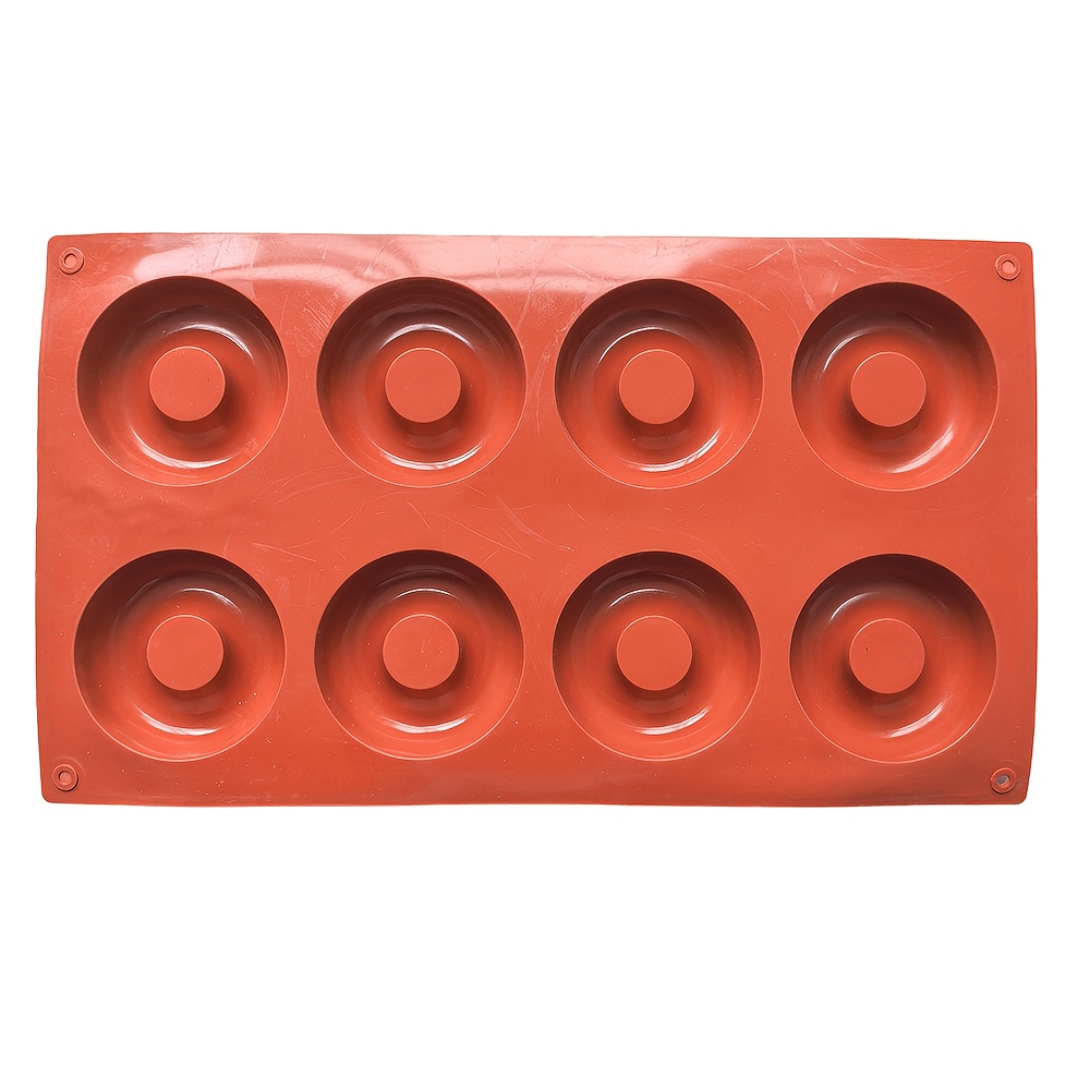 TEMU 1pc 8-hole Donut Cake Silicone Mold Suitable For Making Muffins Bread Egg Baking Tray Chocolate Dessert Baking Mold