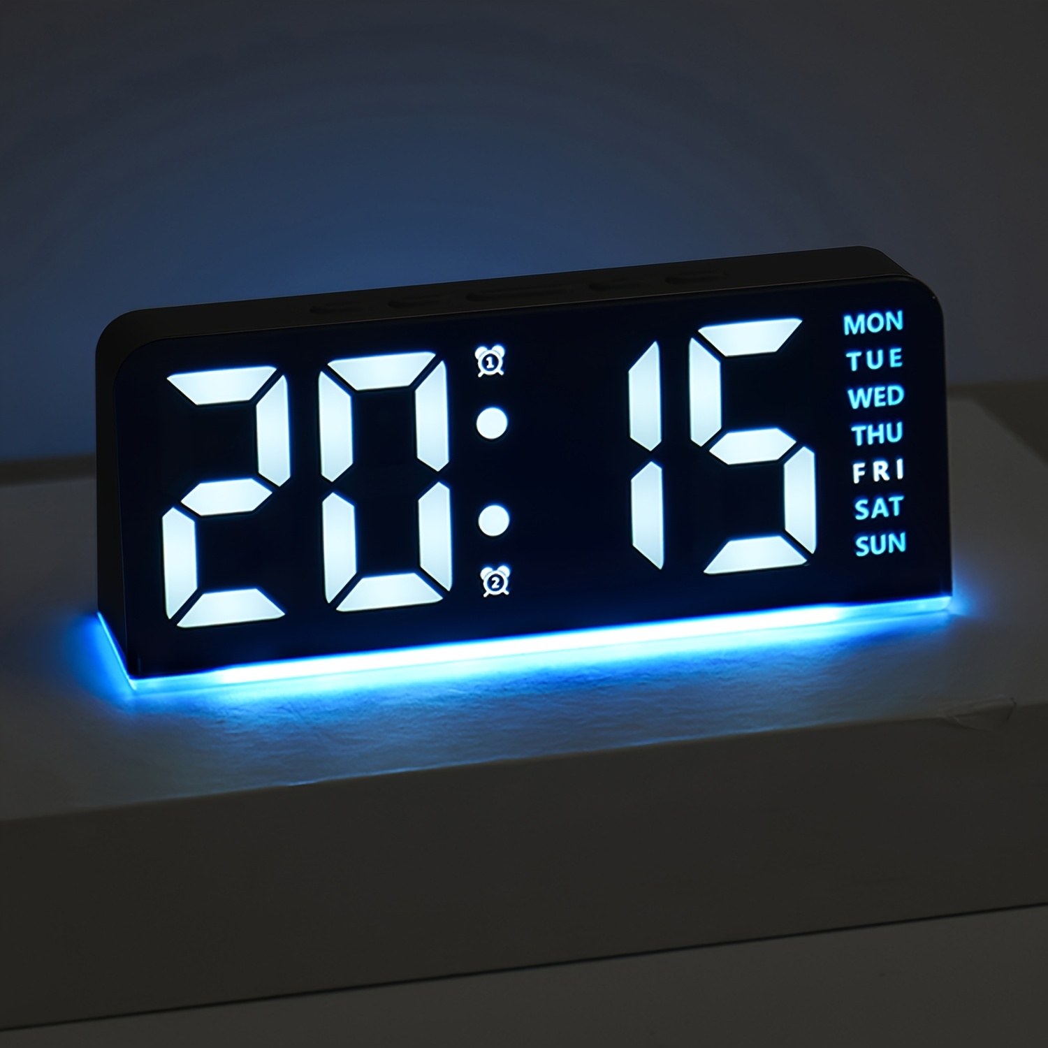 1 reloj digital LED moderno y minimalista con doble alarma