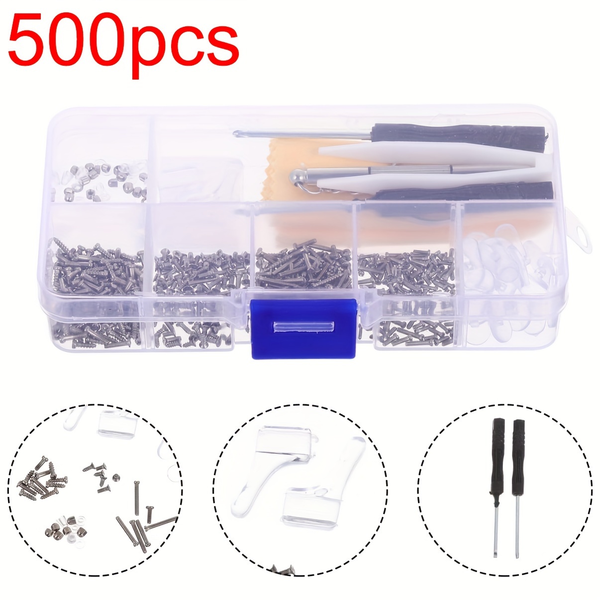 Glasses Repair Kit Glasses Screws Silicone Nose Holders And - Temu