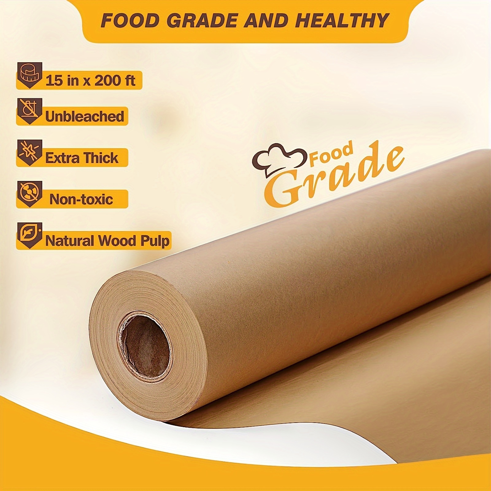 1 Roll Heavy Duty Non-Stick Parchment Paper for Baking, Grilling, Air Fryer & Steaming - Silicone Oil Resistant Baking Sheets for Chicken, Fish, Vegetables & More - Perfect for Holidays & Everyday Kitchen Use