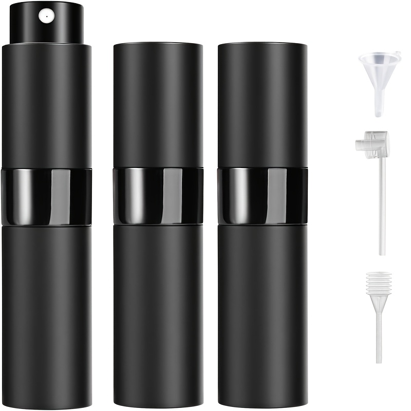 TEMU Refillable Perfume Travel Atomizer 8ml (3pcs) 3 Dispensers - Empty Cologne Spray Bottles, Portable Atomizer For Travel (black)