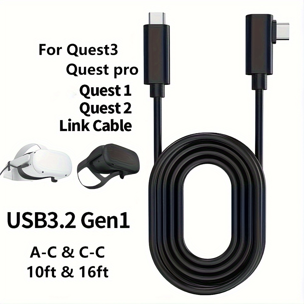 Link Cable Compatible with Meta/Oculus Quest 3 Accessories, USB C 3.2 Gen1  High Speed Data Transfer & Fast Charging Cable, 16ft