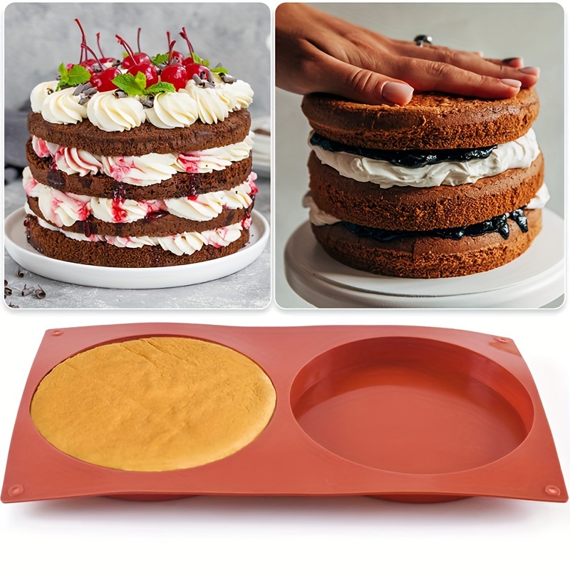 

1pc And 2pcs And 3pcs Silicone Mold With 2 Cavities, 5.5 Inches, Round Epoxy Resin Tray, Chocolate Cake, Egg Tart, Muffin Sandwich, Egg Baking Pan, Soap,