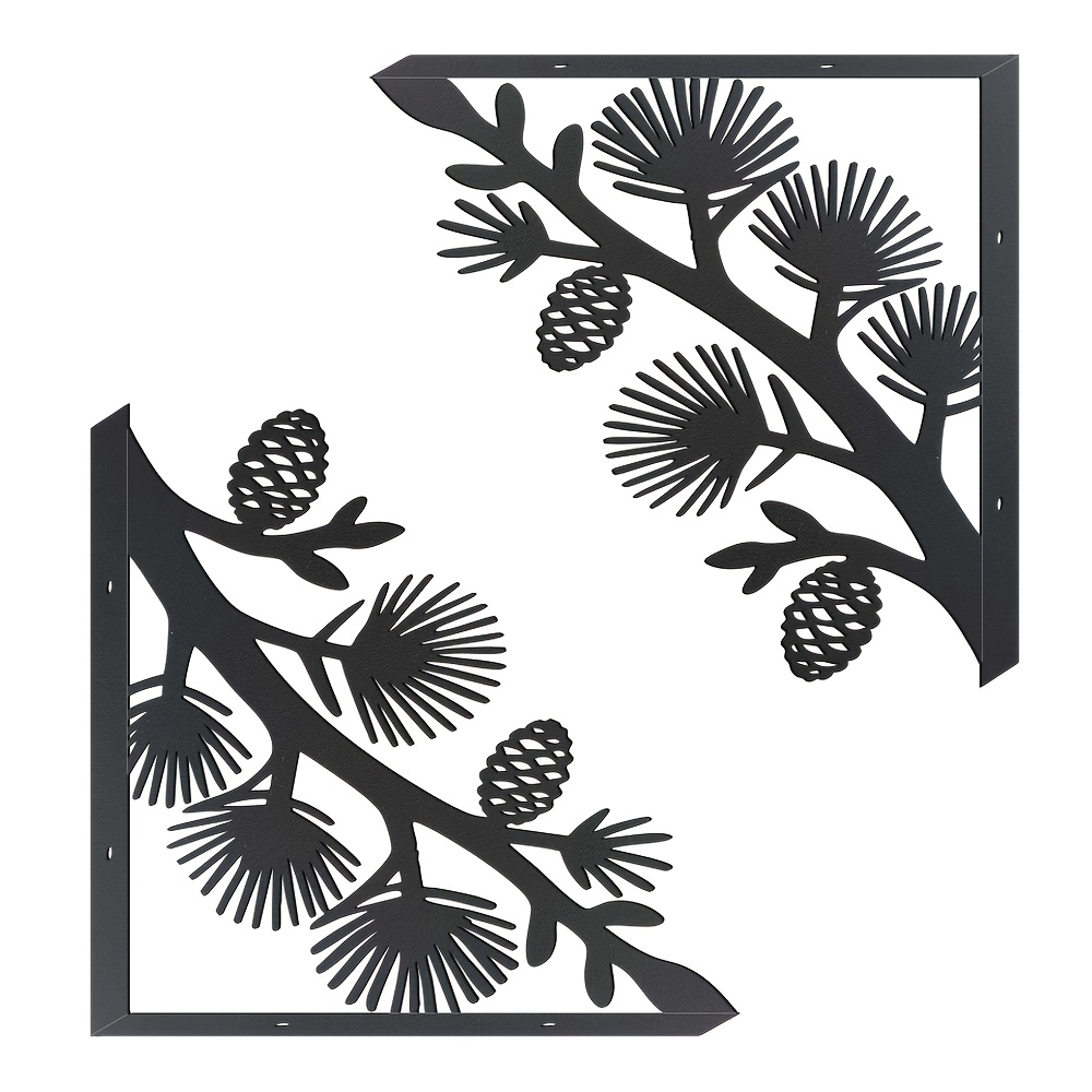 TEMU Lot de 2 étagères métalliques à fleurs avec support en métal de L, de place, nécessite un montage mural (perçage ), convient pour rangement