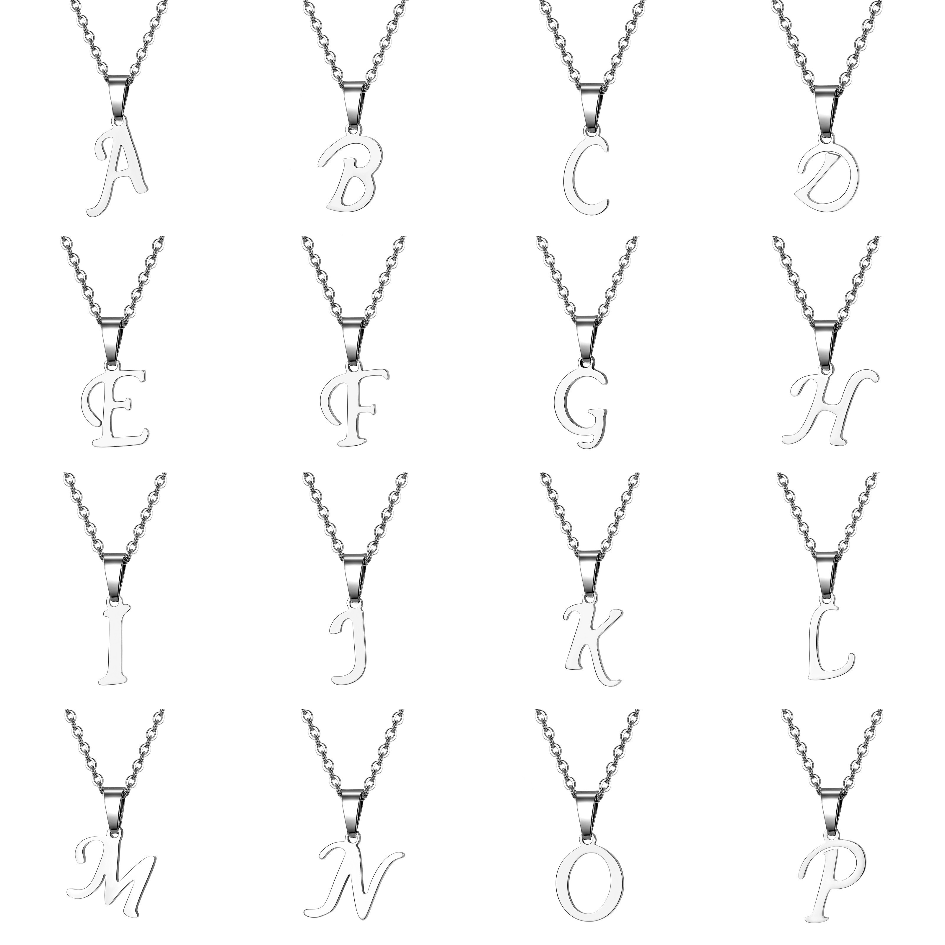 

A Minimalist Stainless Steel English Alphabet Necklace For Boys And Girls, A Stylish And Trendy Initial Necklace Birthday Gift