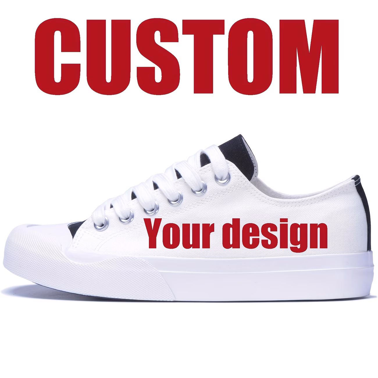 Custom Photo Image White Low-Top/White High-Top/Bl...