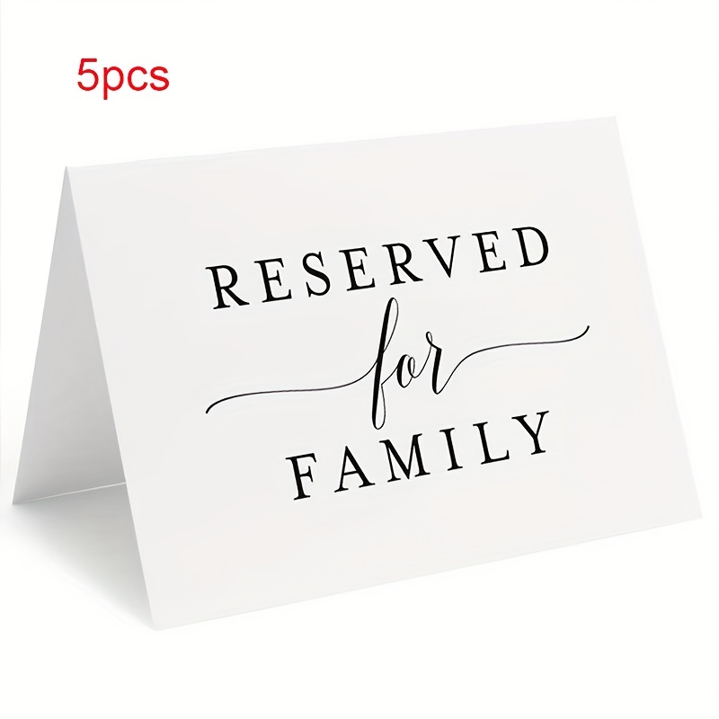 E-shop Stilvolle Reservierungskarten für Hochzeiten – für Tischdekorationen, Packung mit 5 oder 20 Stück, Familien-Reservierungsanhänger für Hochzeiten