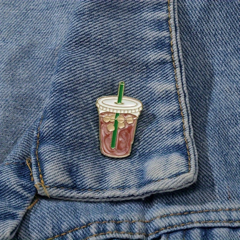 

Iced Coffee Enamel Pin - Custom Decorative Brooches Ornaments Lapel Bag Badges Jewelry Gifts Pin - Zinc Alloy, , Food-inspired Detail