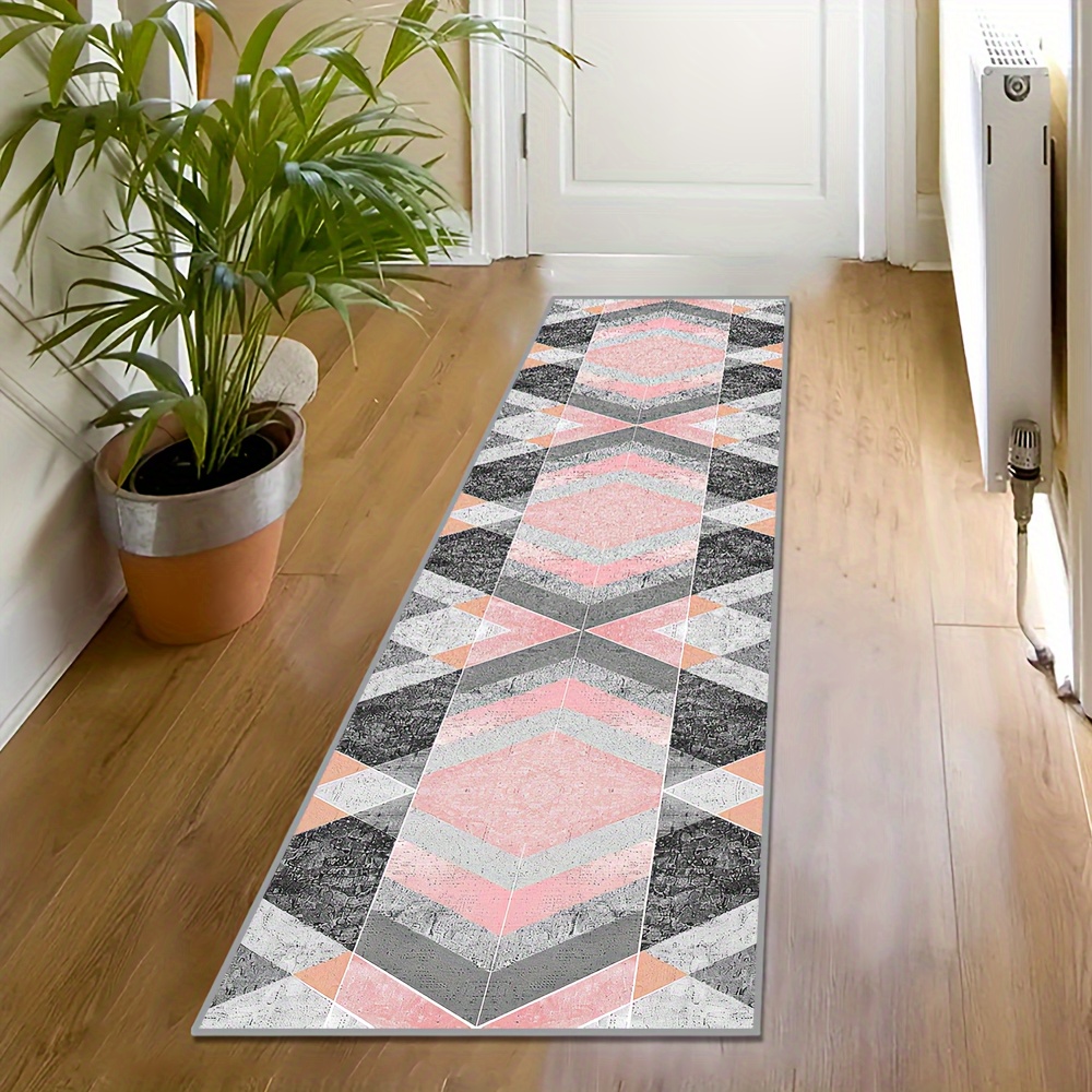 Image of Golden Diamond Velvet Stylish And Modern Carpet, Precision Hemming Suitable For Room Decoration Rug, Soft, Comfortable And Smooth Bedroom Bedside Carpets, Machine Washable Entrance Floor Mats