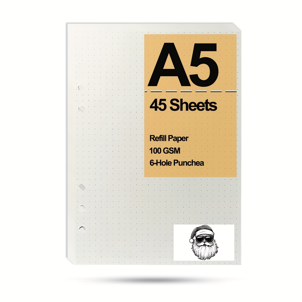 E-shop Hochwertige A5 Ordner Nachfüllbögen, 100GSM, Robuste 6-Loch Stecknäpfe, Blutdichtes Professionelles Planer Papier Geeignet für Journaling,