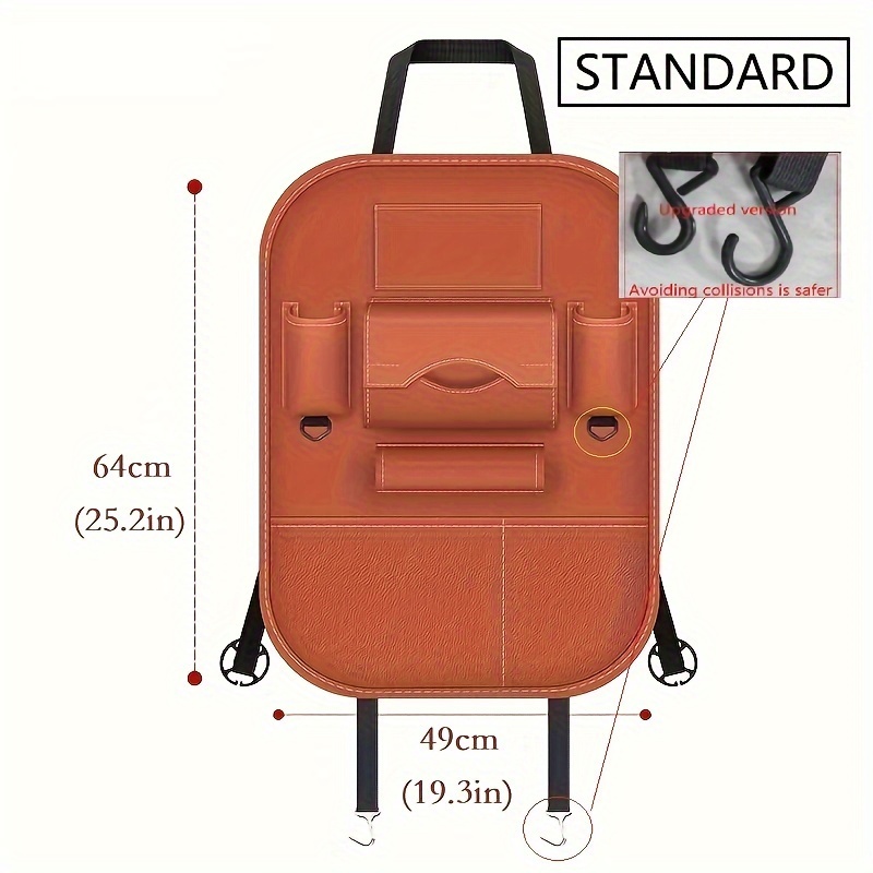 Car Rear Seat Storage Bag, Seat Back Storage Bag, Protective Pad, Tissue Box, Cup Holder, Laptop Desk, Car Meal Plate Stand
