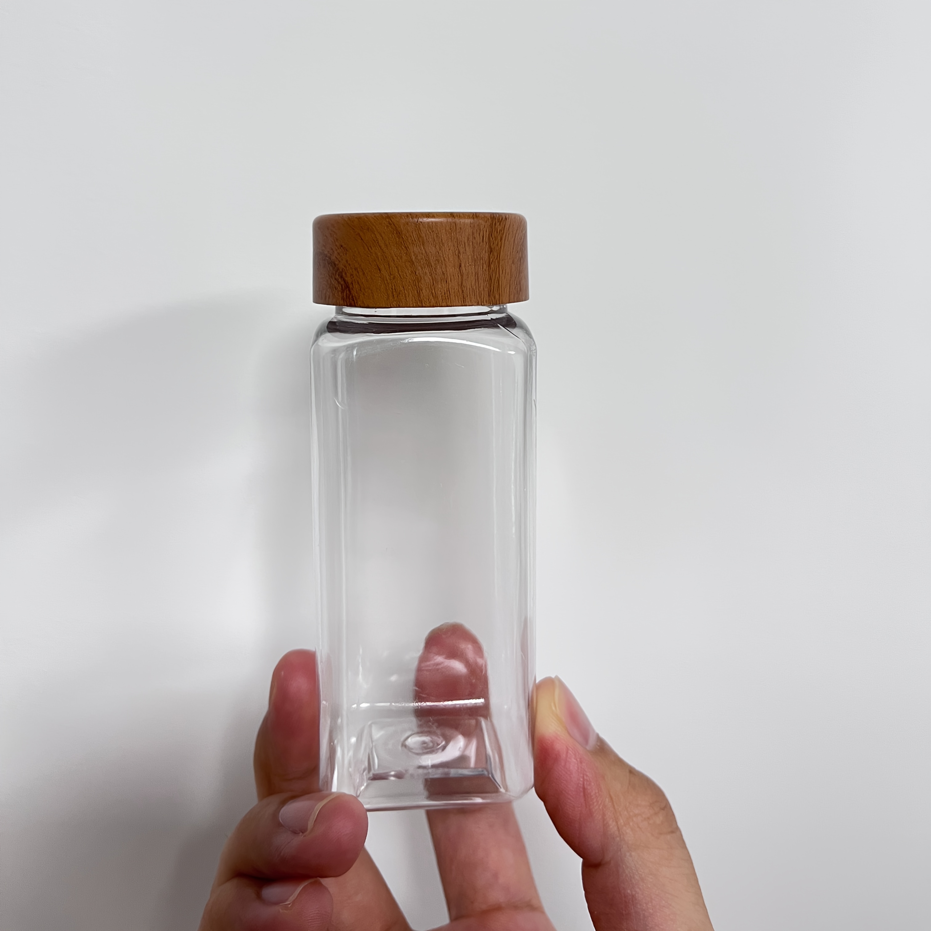 Image of 6/12/24pcs Plastic Spice Jars With Pen And Labels, 5.6oz (. 160g) Square Spice Containers, Brown Grain Lids, Seasoning Jars, For Spice Rack, Cabinet Or Drawer (hand Wash Recommended)