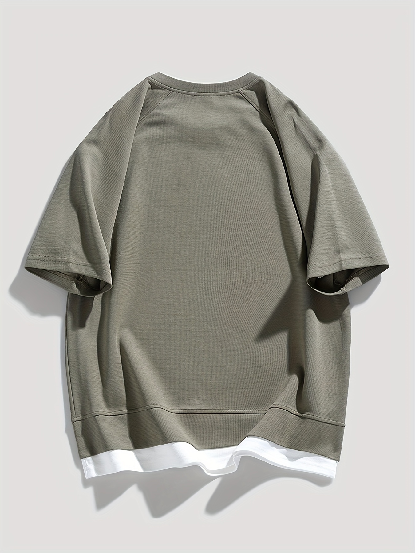 mens stylish short sleeve two piece summer outfit with feel featuring a round neck and versatile solid blend t shirt details 6