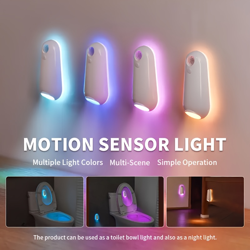 plafonnier abs à détection de mouvement (7 couleurs), lumière pour toilettes, & montage rapide. éclairage par pas pour escaliers/toilettes/chambre, ambiance et cadeau Détails du produit 0