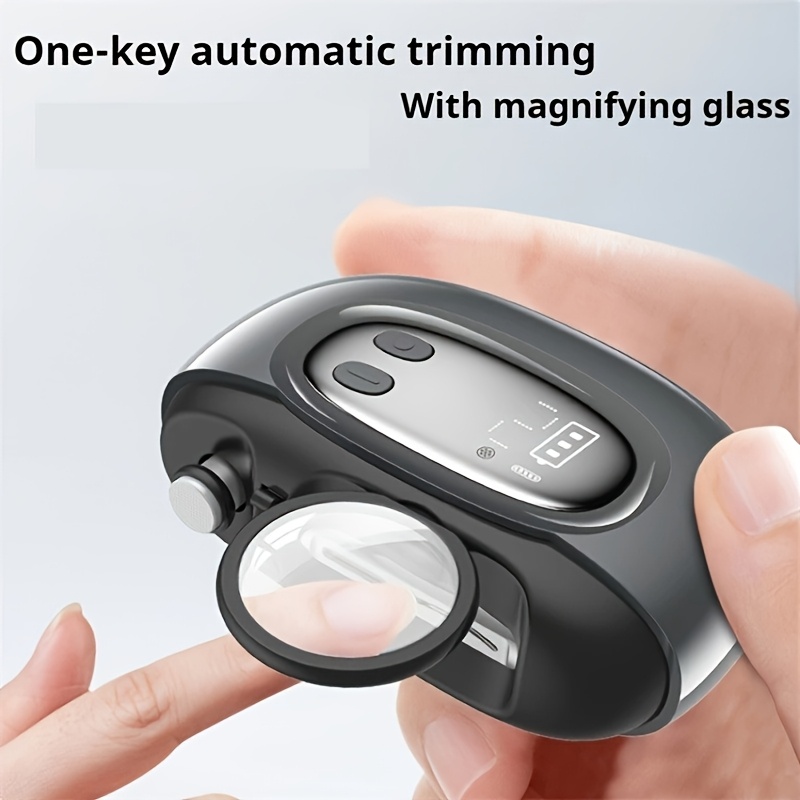 Electric Nail Clipper 3-in-1 Automatic Trimmer with Magnifying Glass