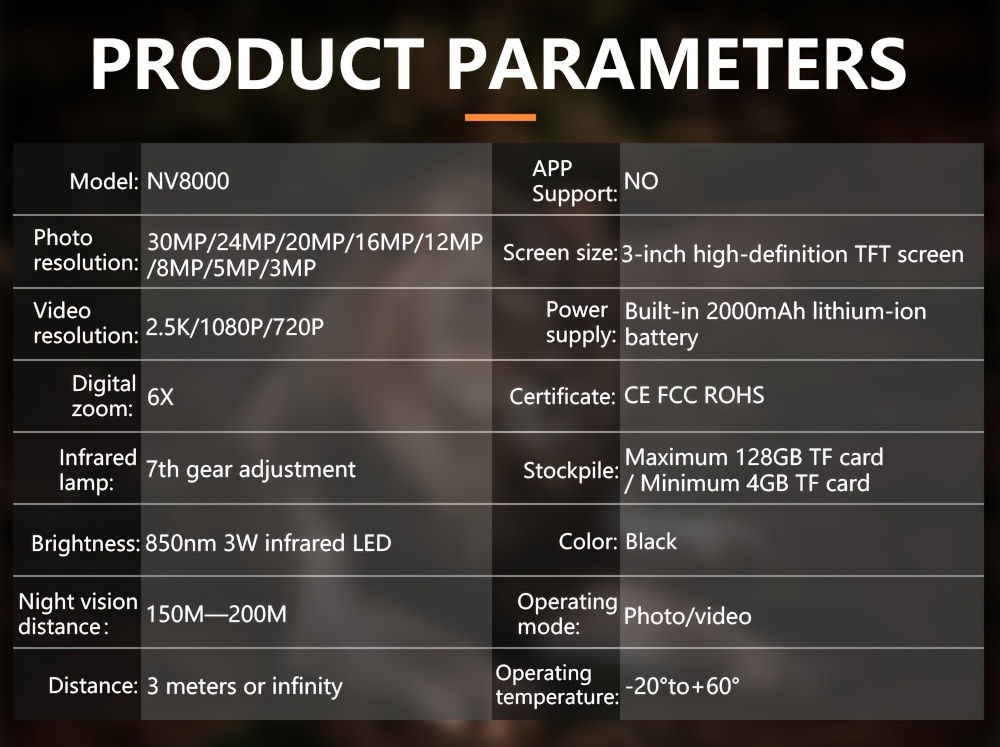 hd night vision device infrared night vision device night observation telescope with 2000mah battery photos videos 3 inch lcd large screen wide field of view suitable for outdoor observation sports exploration party recording perfect gift Product details 0