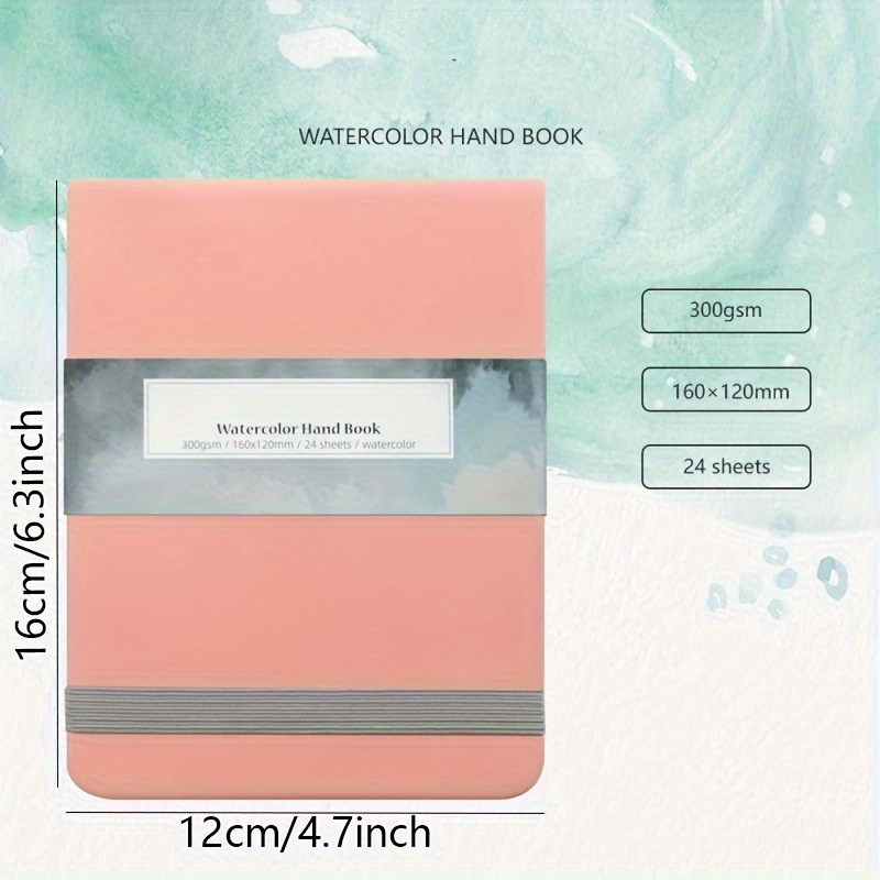 TEMU 5.5/6.29 Inch Watercolor Book Travel Watercolor Notebook Portable Sketchbook 300g Watercolor Paper Watercolor Book Medium Coarse Grain