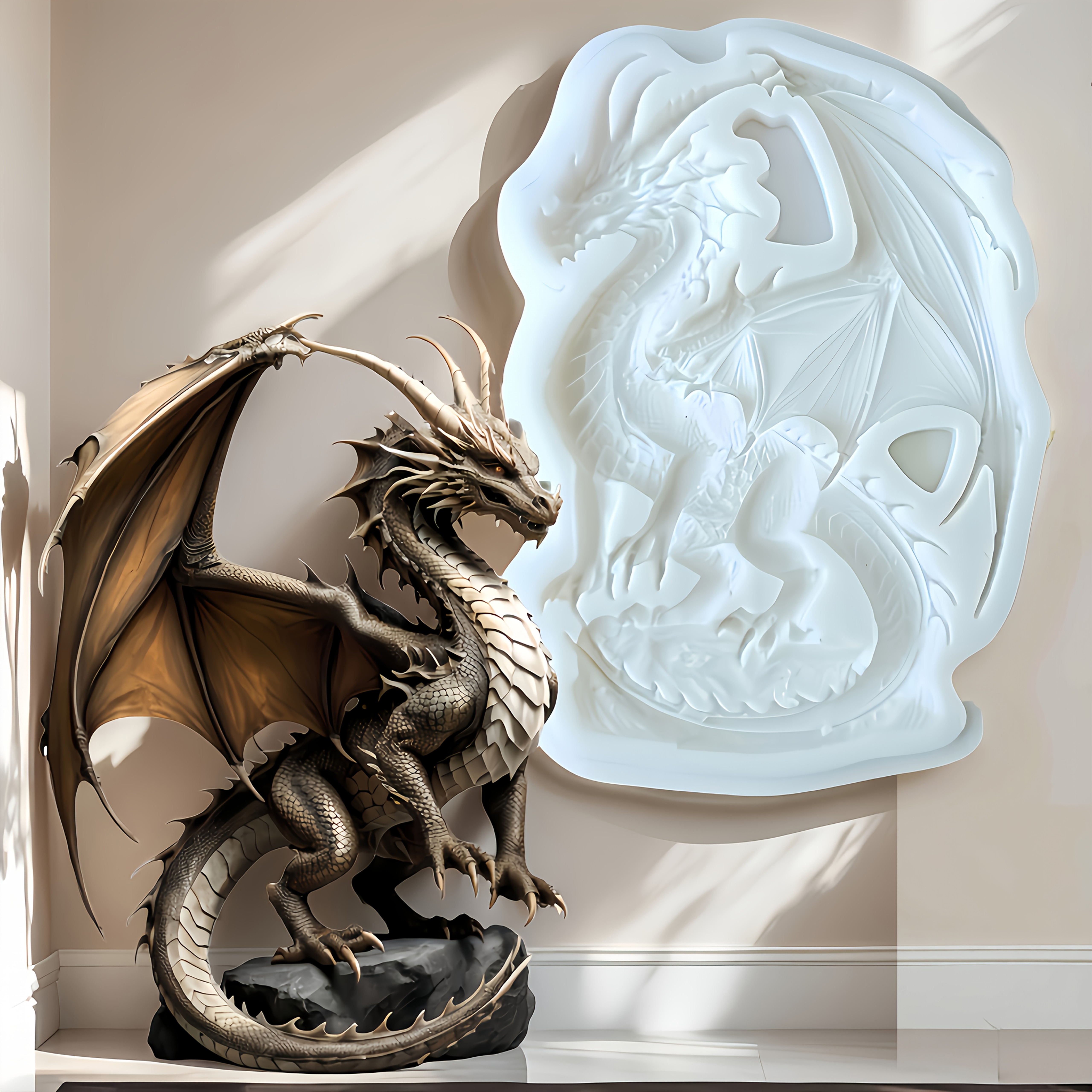 Image of 1pc, A To Dragon Shaped Baking Mold; Powerful Dragon Flip Fondant And Gummy Cake Baking Molds; Dragon Chocolate Mold; Cute Dragon Chocolate Mold Fondant Cake Decoration Accessories