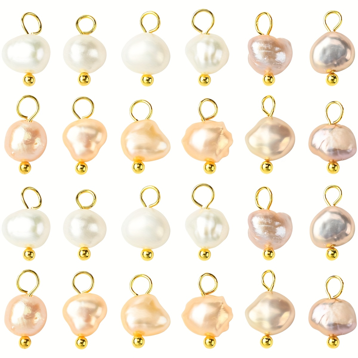 30pcs Mixed Colors Pearl Pendants Jewelry Additions For Earrings Bracelet Necklace Making