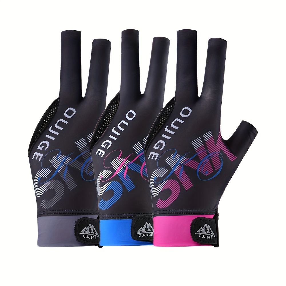 

3pcs Universal Size Billiards And Snooker Gloves For Men And Women, Left Hand -finger Finger, Light, Breathable And , Palm With Anti-slip And Wear-resistant Palm Pads