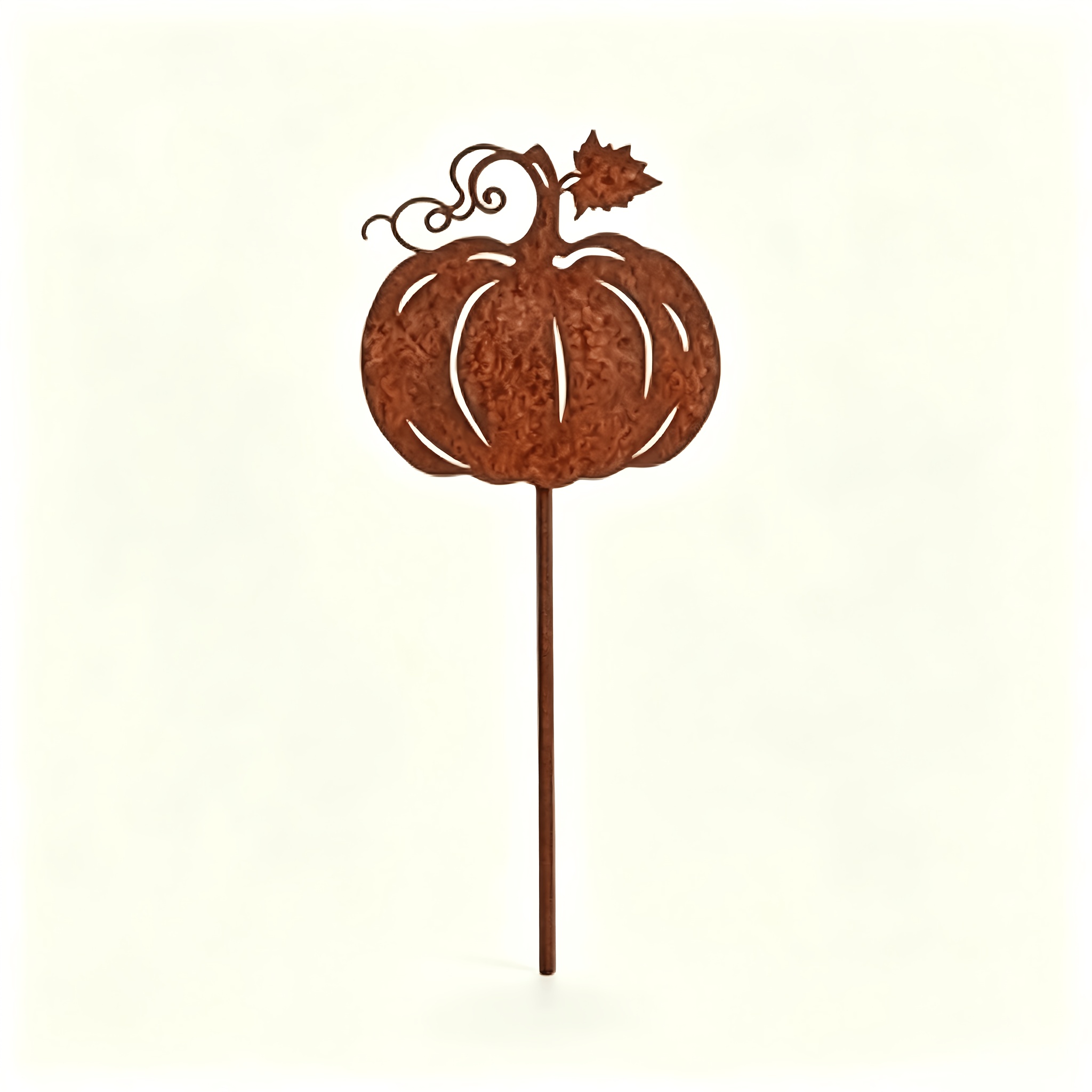 Image of [2d Flat] 1pc Retro Dressed Iron Pumpkin Pot Flower Pot Landscape Ornaments Autumn Courtyard Lawn Thanksgiving Day Outdoor Decoration Plug-in