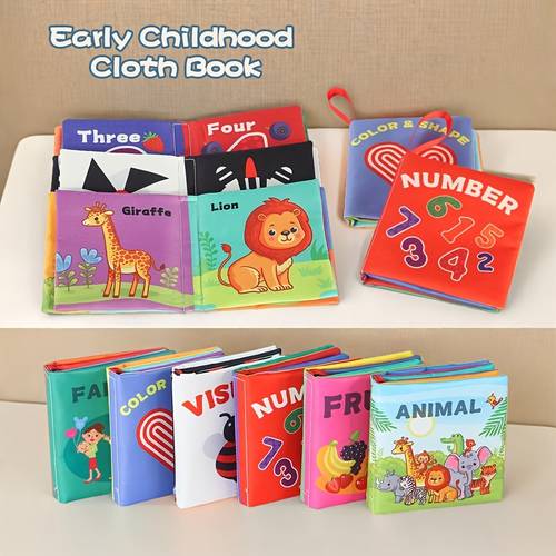 four page cloth book cloth book washable tear resistant wear resistant fruit shape numbers and other infant sensory stimulation toys