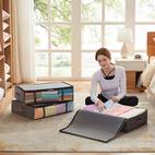 pack of 3 40l underbed storage boxes foldable underbed storage boxes with lid underbed storage boxes for clothes underbed wardrobe gray