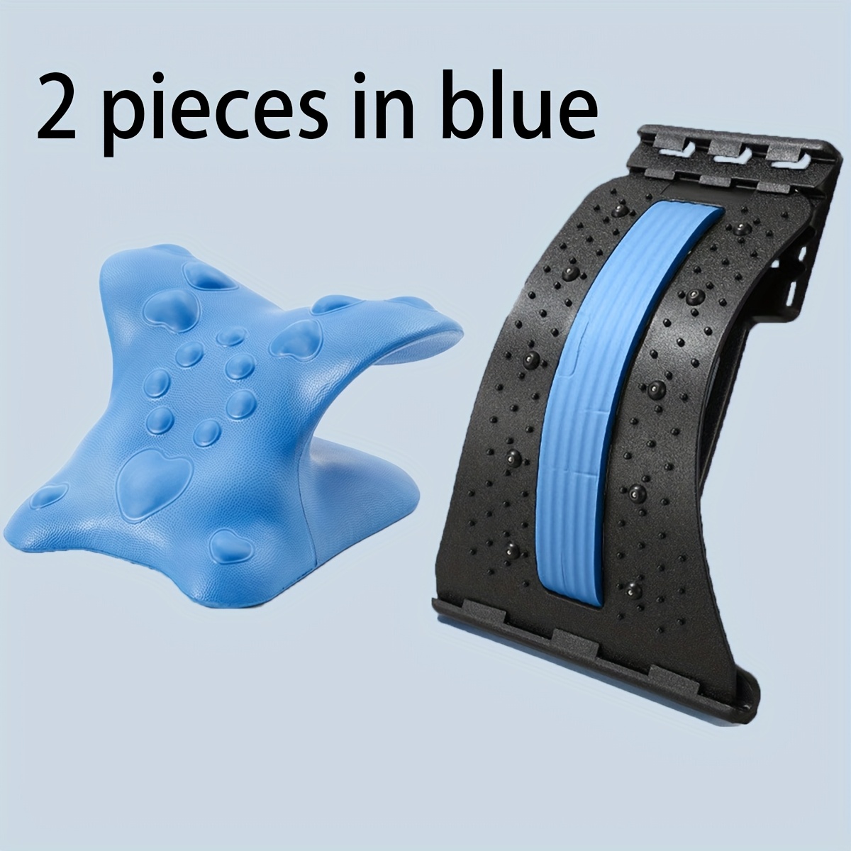 1 Lumbar Massage Board And 1 Corrector, Cervical Traction Device, Multifunctional Use For Waist And Neck, Suitable For Yoga Straps