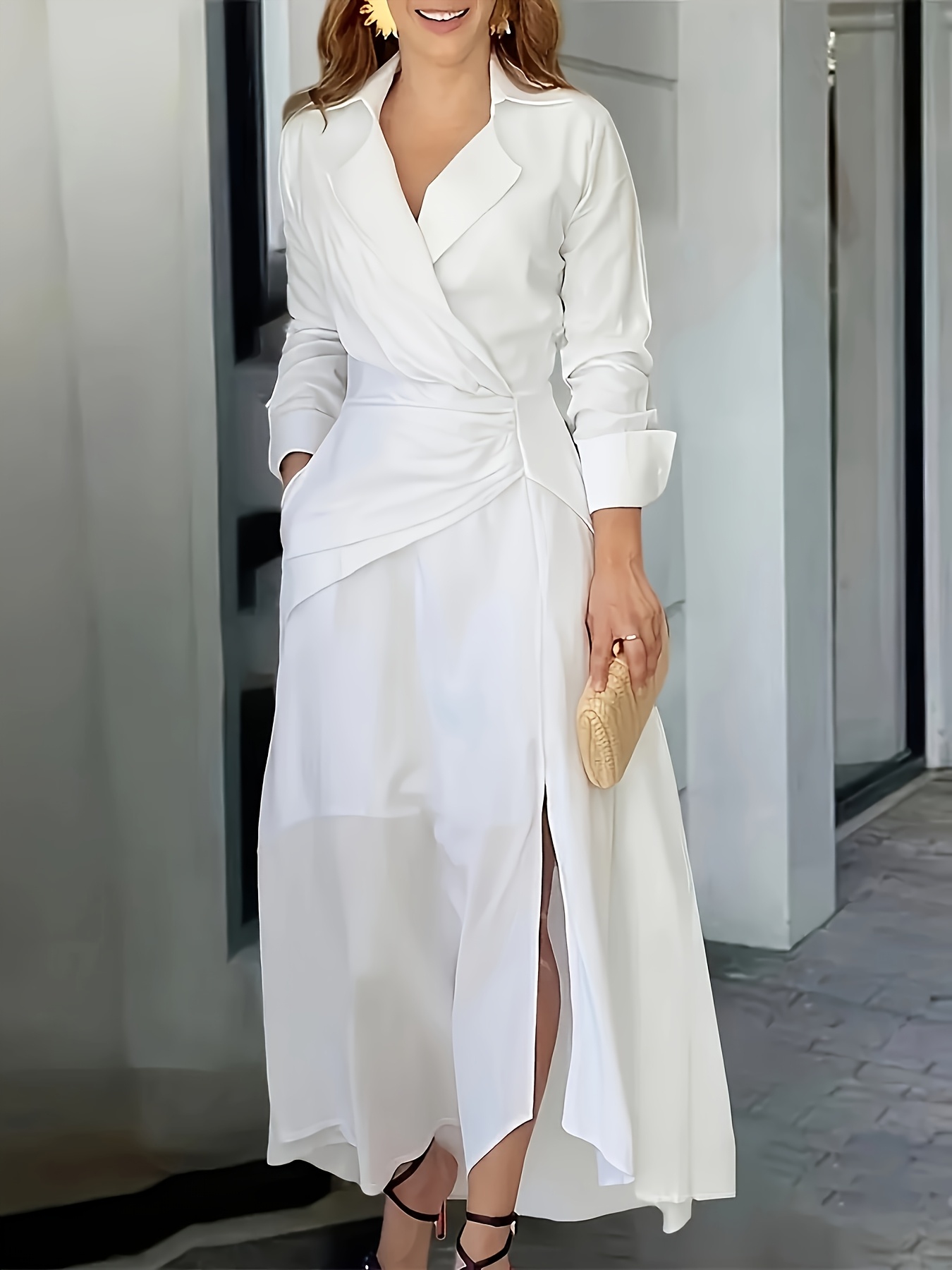 long dress peach color - Qatar