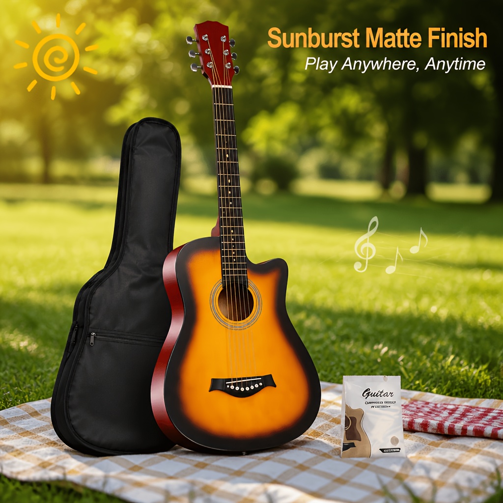 Beginner Acoustic Guitar 38 Inch Full Size with Smooth Fingerboard... product image 3