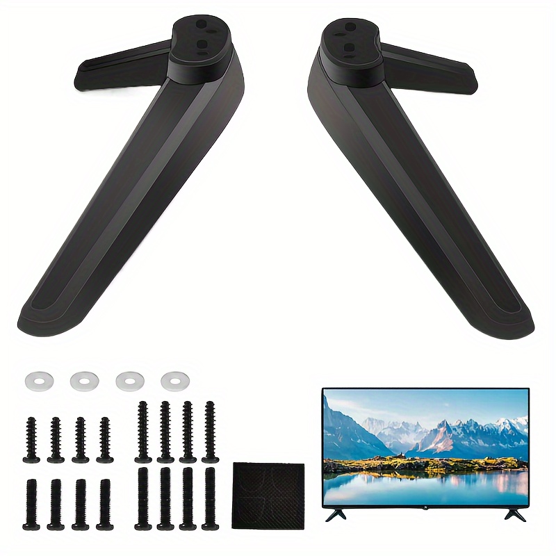 

Universal Tv Stand, Tv Base, Tv Stand With Screw Kit, Desktop Tv Stand Base Legs, Suitable For 27, 28, 29, 30, 32, 37, 40, 55 Inch Smart Tvs, Black