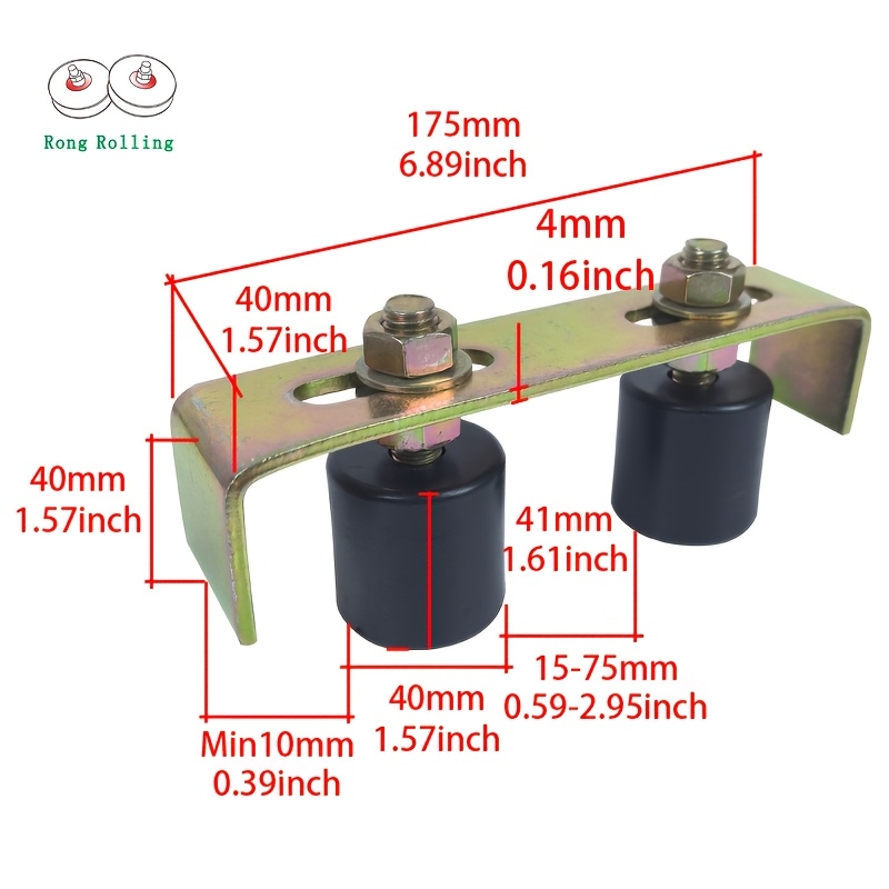 TEMU 1pc Sliding Gate Guide Roller Wheel, Sliding Gate Wheel Rollers, Upper Sliding Gate Guide Rollers, Sliding Nylon Roller With Support, Sliding