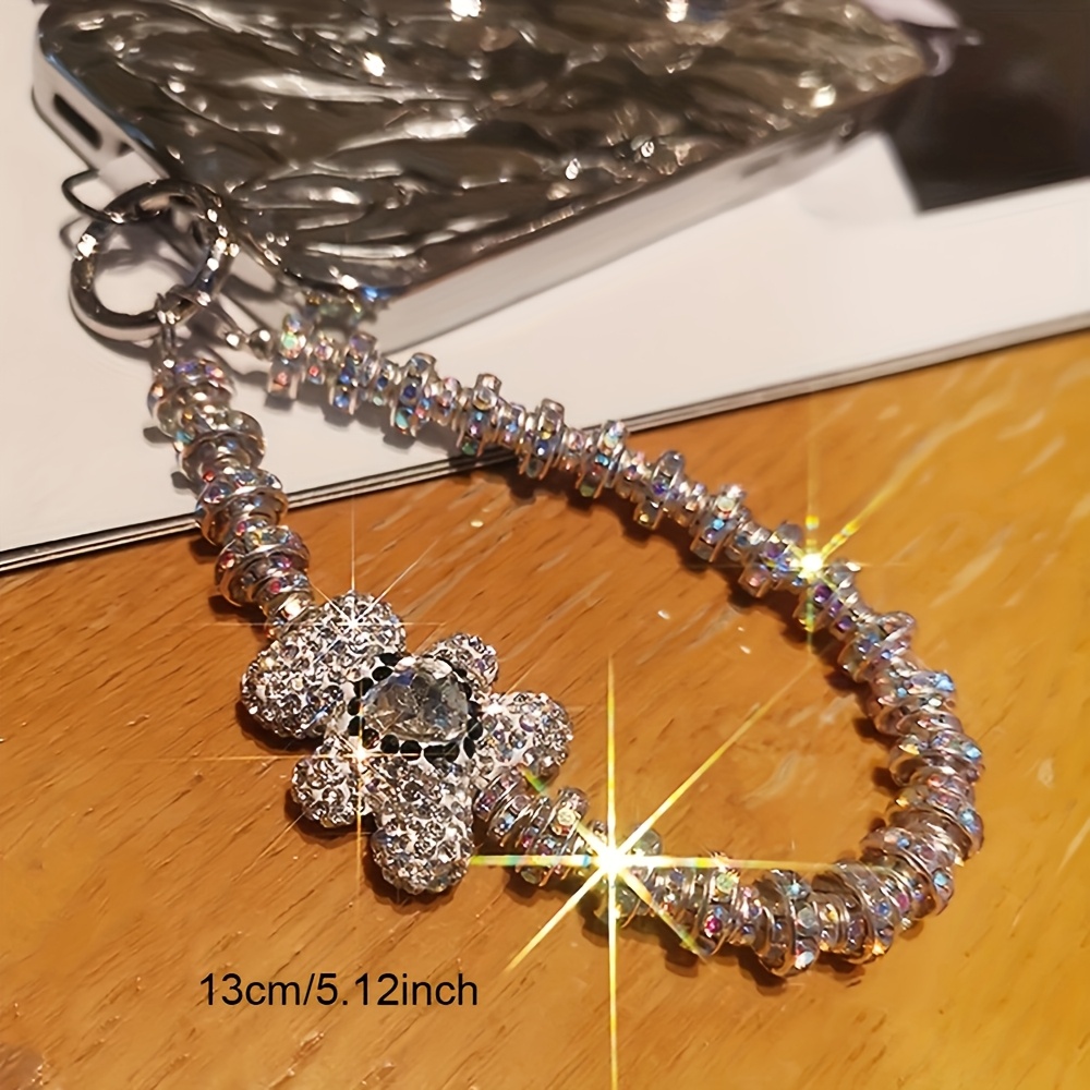 E-shop Luxuriöse Handy-Lanyard mit Kristall-Bär, vollständig mit Diamanten besetzte Handy-Kette, neues Design mit Strasssteinen,